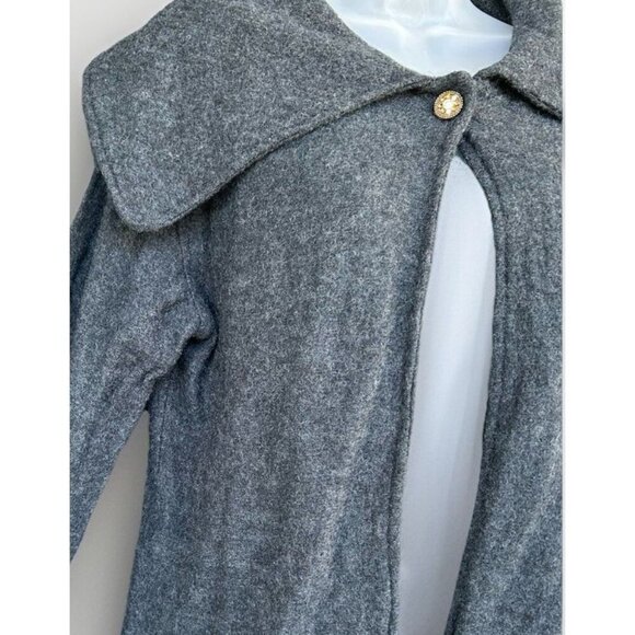 Tinu & Stu 100% Wool Shawl Collar Wrap Sweater Women's Size Large Metallic Trim - Picture 3 of 11